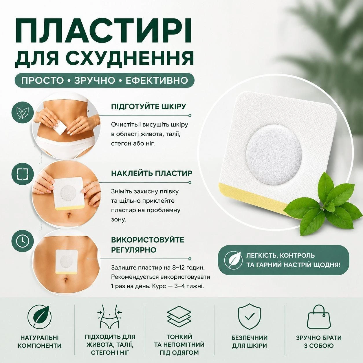Інструкція з використання пластирів для контролю ваги